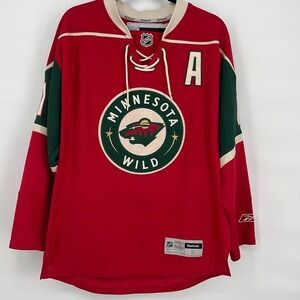 NHL Reebok S/P Minnesota Wild Hockey Jersey 2010 Season Vtg Parise